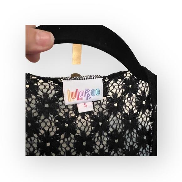 Women’s New black lace duster open work Boho cardigan with fringe - Picture 5 of 6